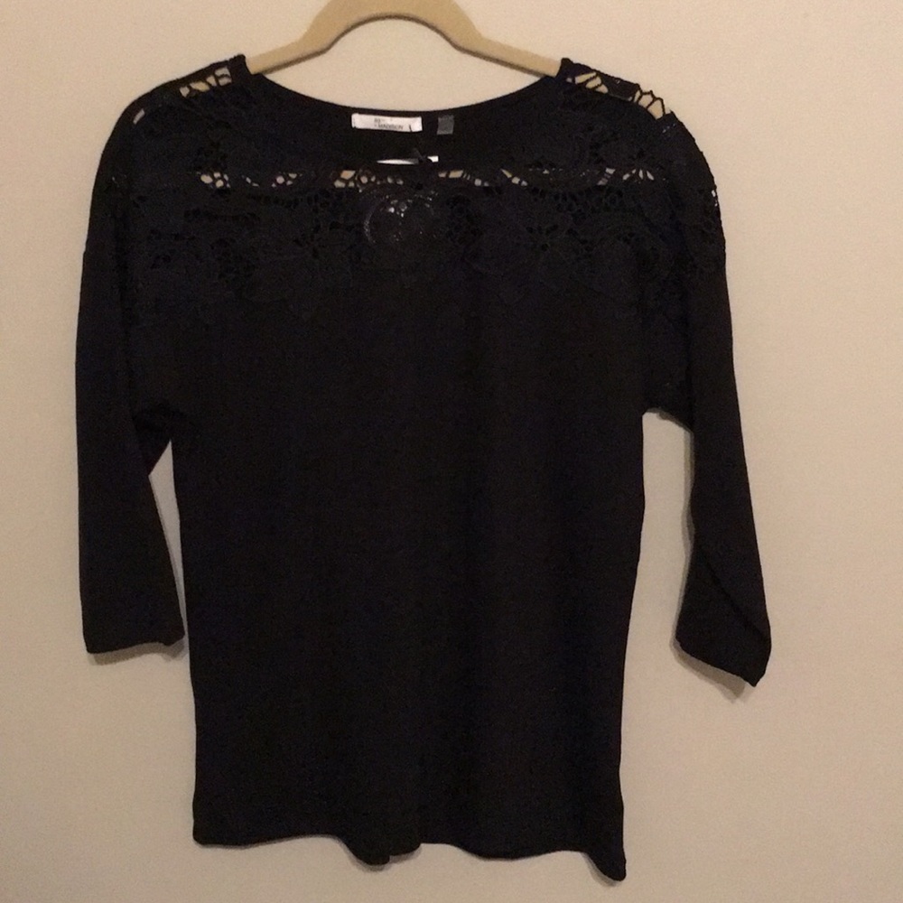 Black top with lace detail